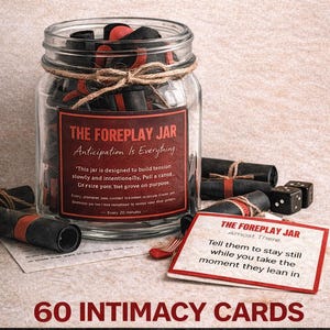 Date Night Foreplay Jar for Couples | Printable Intimacy Card Game Prompts