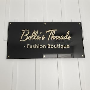 Custom Acrylic Business Plaque, Acrylic Door Sign, Personalized Office Sign, House Number Display, Logo Wall Decor, Storefront logo Sign