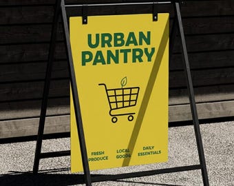 Custom A-Frame Sidewalk Sign, Metal Business Storefront Board, Personalized Sandwich Sign, Outdoor Café Menu Display