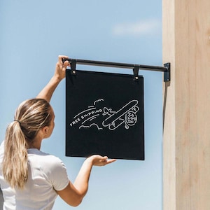 Placa retangular personalizada com lâmina | Placa dupla face para loja | Placa comercial de parede | Placa suspensa para área externa | Placa de lâmina para vitrine