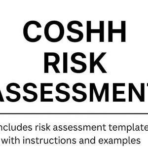 COSHH Risk Assessment Template (PDF + Word) | Printable UK Small Business Chemical Safety Form