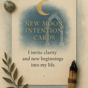 Neumond Intentionskarten - Mystisches druckbares PDF Deck für Manifestation & Mondrituale