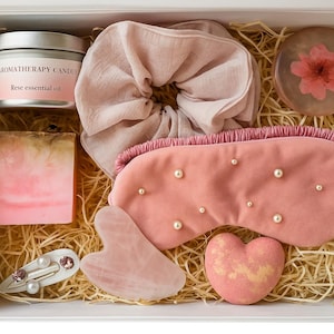 Self Care Box For Her, Pamper Gift Box for Her, Self-Care, Relaxation & Wellness Set, Pamper Hamper, Birthday, Thank You, Hug In A Box, Pink