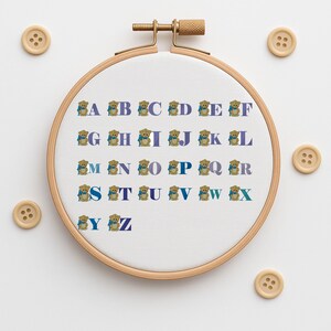 Motif de broderie : nœud papillon, ours, alphabet – Téléchargement instantané – 26 modèles