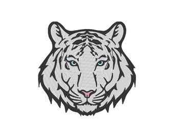 Embroidery Design White Tiger Face - Instant Download