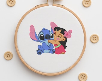 刺繍デザイン リロ＆スティッチ キス - 2サイズ - Etsy 日本