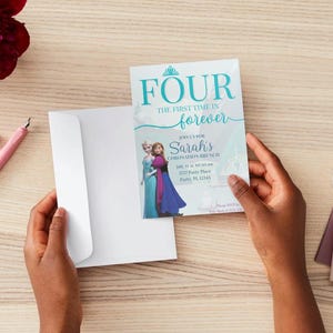 FOUR the first time in forever Frozen-Inspired Birthday Invitation | Digital Download