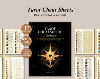Printable Tarot Cheat Sheet For Beginners Rider Waite Tarot Guidebook For Easy Readings With Keywords Tarot Meanings Spiritual Business PDF