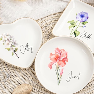 Plato para anillos personalizado, regalo de boda, plato para anillos de boda, regalo para dama de honor, plato para anillos, plato para joyas con iniciales personalizado