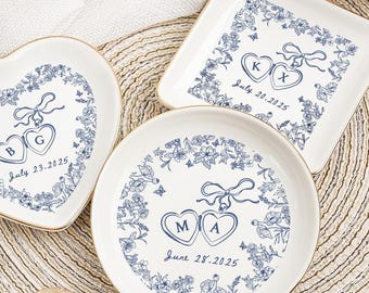 Porta anillos personalizado, regalo de boda personalizado para pareja, regalo de compromiso, porta anillos personalizado hecho a mano, regalo de despedida de soltera