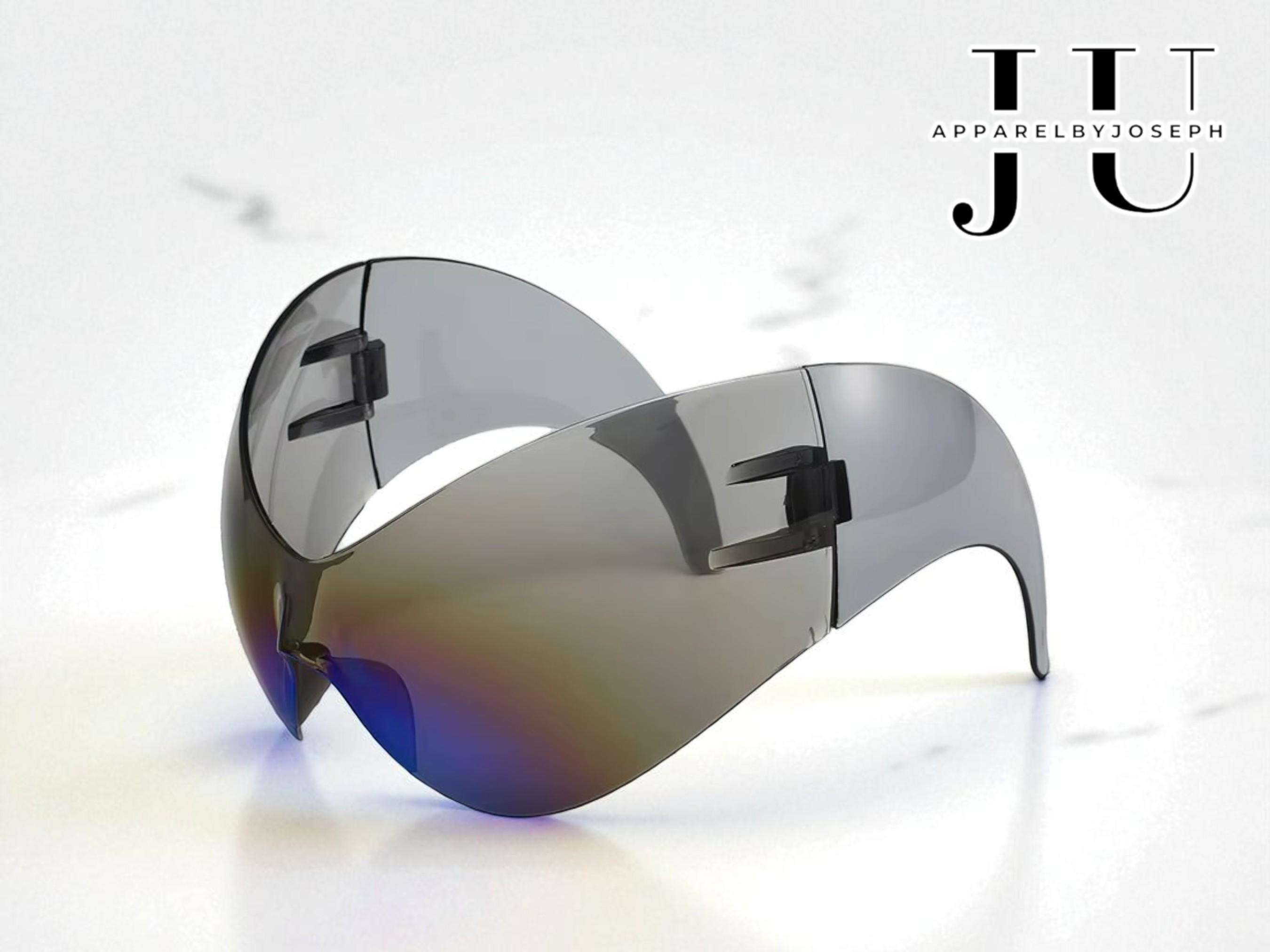 Fashion Visor Sunglasses Big Shield Futuristic Wrap Around 