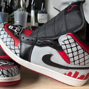 Custom Hand Painted Air Jordan 1 Sneakers "NBA Teams Urban Samurai" Design