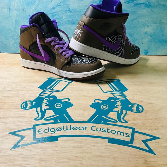 Custom Hand-Painted Spider Web Sneakers