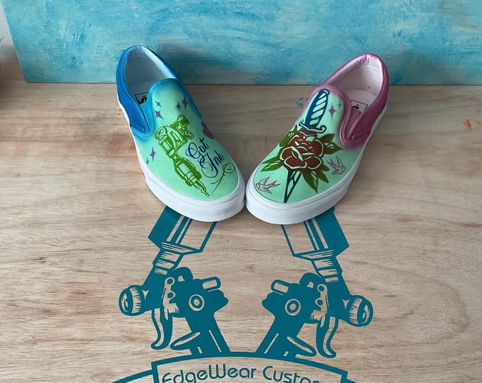 Custom Tattoo-Inspired Slip-On Shoes