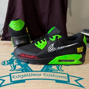 Nike Air Max 90 – Hand-Painted Racing-Inspired Sneakers