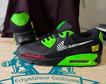 Nike Air Max 90 – Hand-Painted Racing-Inspired Sneakers