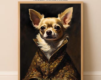 ルネッサンス・チワワのポートレート：面白い犬のアートプリント