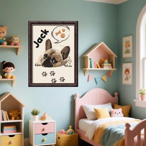 French Bulldog Wall Art Print, Custom Dog Portrait (Digital Download)