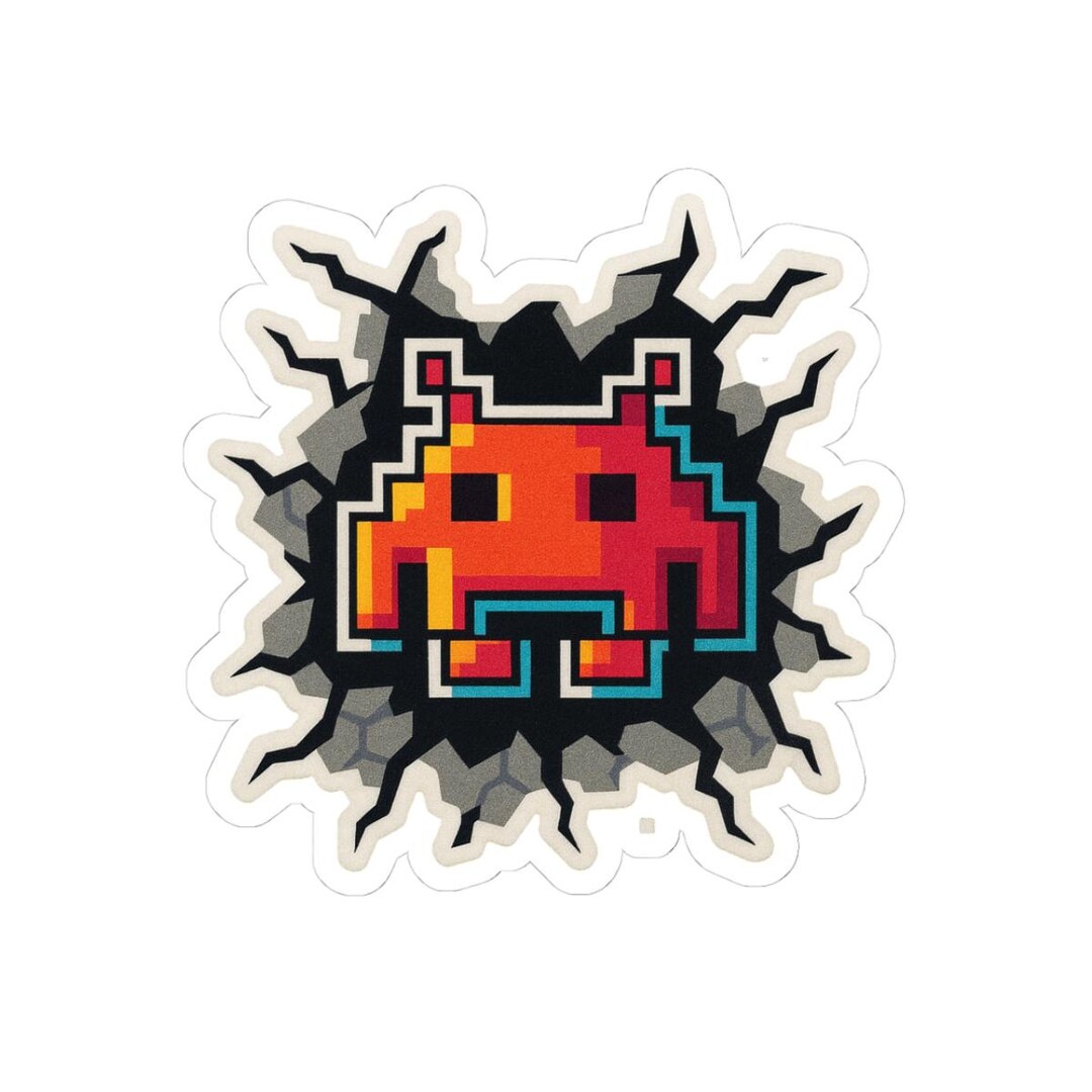 Retro Alien Sticker: 8-bit Pixel Art Vinyl Decal - Etsy