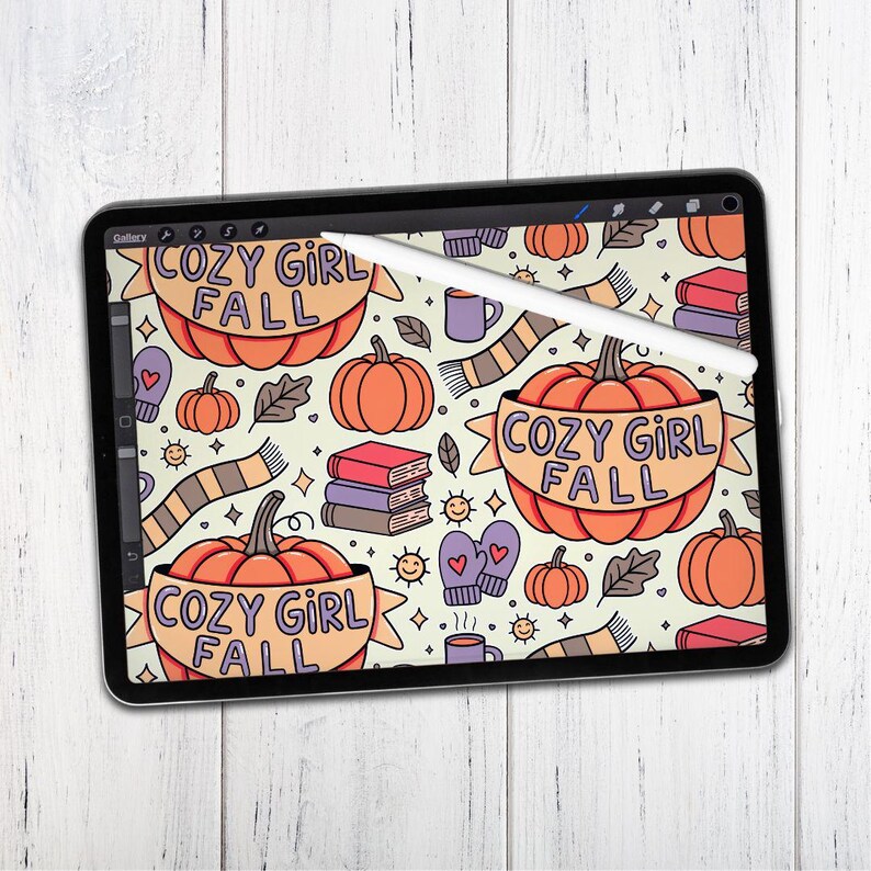 Oat Cozy Girl Fall Bookish Background, Occult Girly Seamless Pattern ...