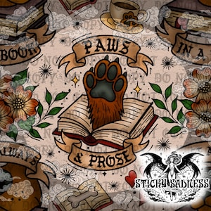 Geelbruin leesgrage hond naadloos patroon, leesgrage tattoo-flitspatroon png, neus in een boek, leuk herhalend patroon voor sublimatiedruk