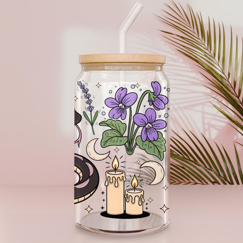 Fantasy Garden Digital File, 16oz Glass Can Wrap 300 DPI PNG, UVDTF ...