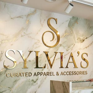 Laser Cut Logo Sign, Business Sign, Beauty Salon Sign, Reception Sign, Gold Mirror Acrylic, Clinic Spa Signage, Custom Office Wall Logo Sign