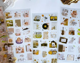 21 Fogli di adesivi romantici per la vita, adesivi vintage per diario, adesivi retrò per junk journal, scrapbooking, agenda, creazione di biglietti