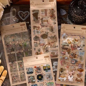 Vintage Aesthetic Sticker Sheet Set, Easy Peel Journal Stickers, Junk Journal Kit, Planner Stickers,Scrapbooking,Journaling Stickers Set