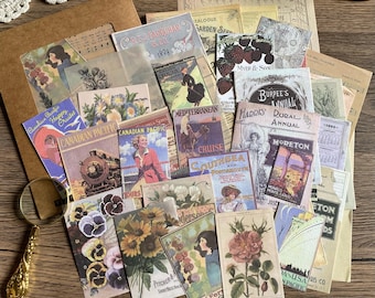 50 Vintage Junk Journal Kit, Ephemera Paper, Scrapbook Pape Pack, Mixed Media Collage Pack,Junk Journal Supplies for Scrapbooking,Journaling
