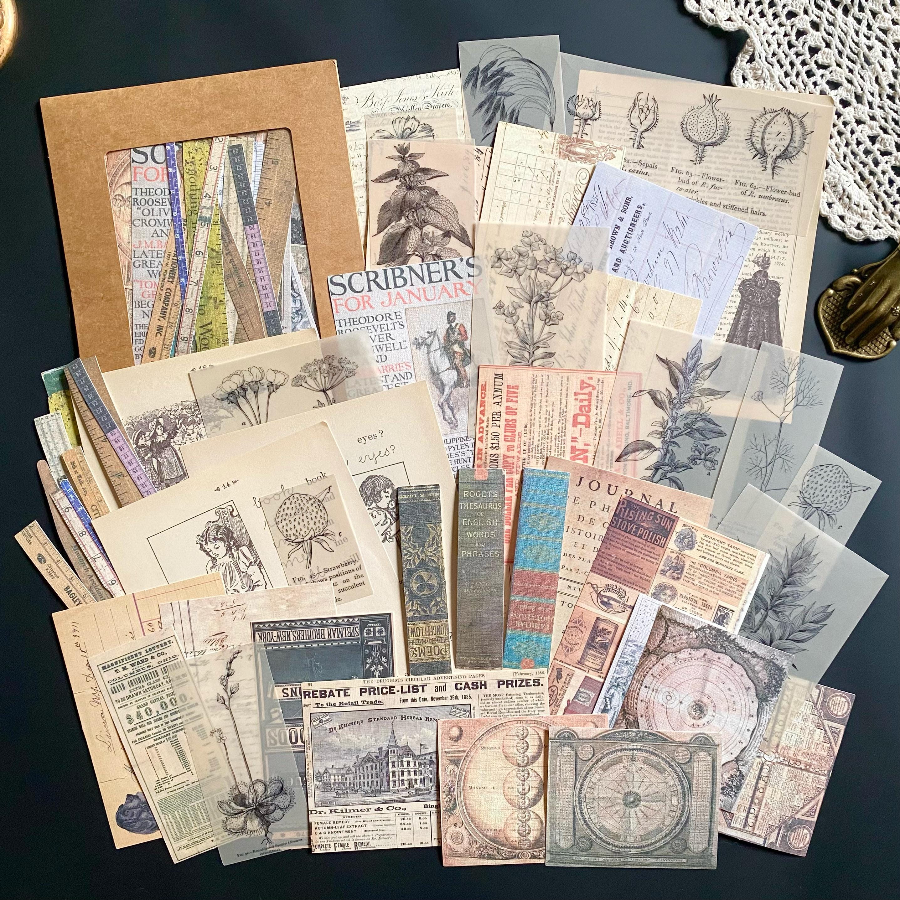 ジャンクジャーナル素材に♡大量ビンテージ可愛い紙モノ洋書スクラップブック 美味しそうなにおいがしてきそう〜🍓☺️ #ジャンクジャーナル