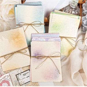 Embossed Specialty Paper Set, Textured Journaling Paper, Vintage Scrapbook Backgrounds, Aesthetic Collage Craft Supply, Junk Journal Kit
