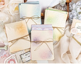 Embossed Specialty Paper Set, Textured Journaling Paper, Vintage Scrapbook Backgrounds, Aesthetic Collage Craft Supply, Junk Journal Kit