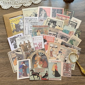 Art Nouveau Junk Journal Kit, Vintage Ephemera Paper Pack, Collage & Scrapbooking Supplies ,Mixed Media Stationery Set, Scrapbook Paper,