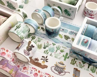 Washi Tape Set, 8 Tapes/box, Basic Journaling Tapes, 5 Themes