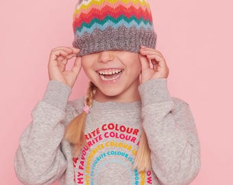 Hand Knit Zigzag Fair Isle Hat Pattern – PDF Download