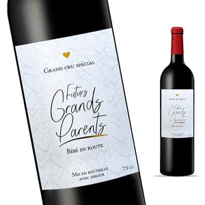 Étiquette Vin Annonce Grossesse – Futurs Grands-Parents – Style : Grand cru spécial - FUNFEST