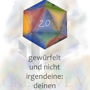 Carte d'anniversaire D20 | ludique | colorée | numérique et imprimable | design aquarelle