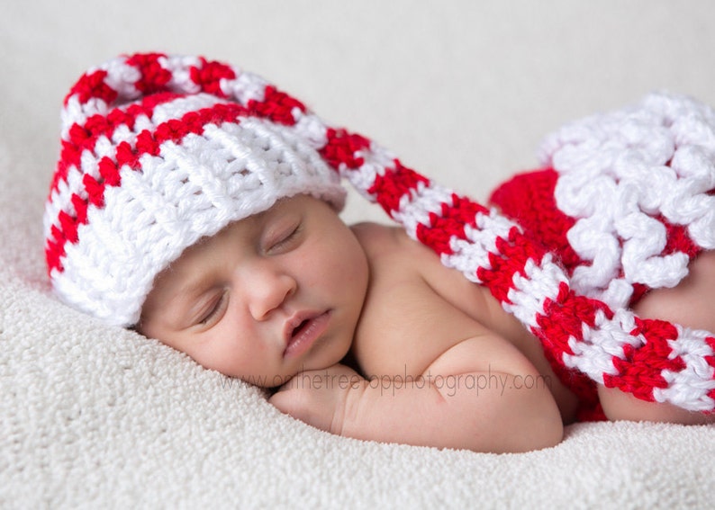 Christmas Hat Newborn Baby Stocking Hat Candy Cane Baby Hat Etsy