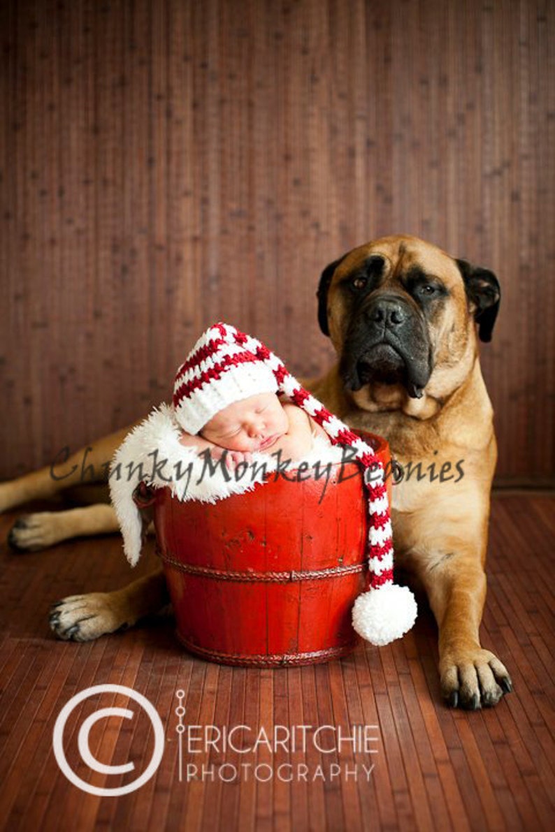 Christmas Hat Newborn Baby Stocking Hat Candy Cane Baby Hat Etsy