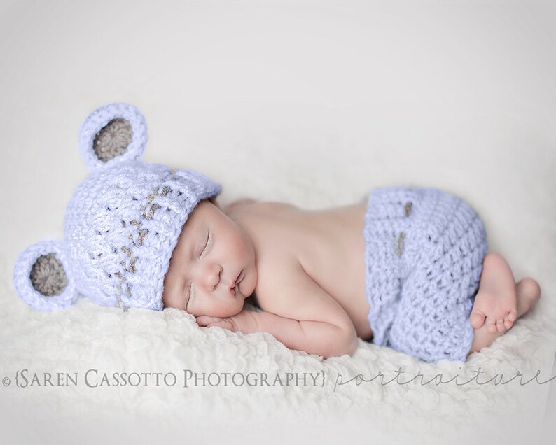 Newborn Hat Newborn Boy Hat Baby Boy Teddy Bear Hat Light Etsy