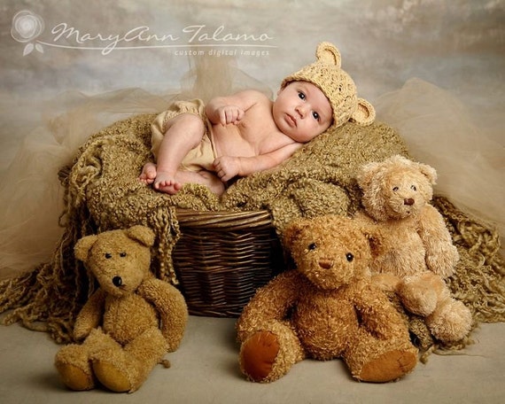 Chapeau Nouveau Ne Bebe Garcon 0 1 Mois Bebe Chapeau Ourson Etsy