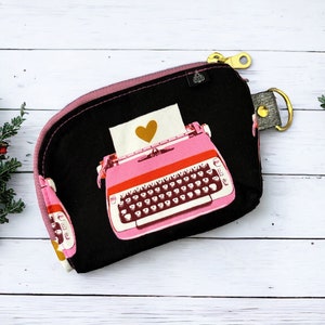 Cartera EDC moderna, cartera de tela Darlings 2, regalo de Sarah Watts, cartera pequeña con cremallera, tela Ruby Star Society, cartera Yarrow