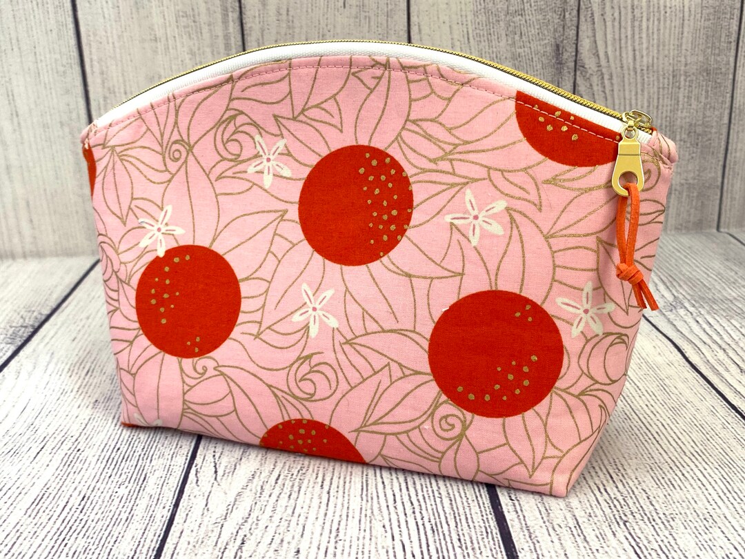 Large Make up Bag for Her Pink Designer Cosmetic Bag for Etsy