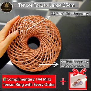 Tensor Torus Large – Sacred Geometry Energy Torus, 432MHz 144MHz 177MHz 188MHz, Balance & Meditation Accessory