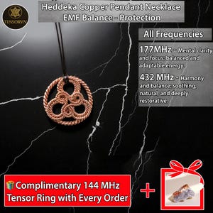 Heddeka Copper Pendant Necklace – EMF Balance - Protection | 432 MHz & 177 MHz Dual Frequencies | Handcrafted Sacred Geometry Jewelry