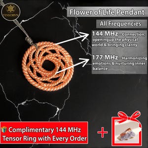 Tensor Pendant, Flower of Life Pendant, Tensor Generator, Tensor Rings, Sacred Cubit, Lost Cubit, 144Hz, 177Hz, Meditation Tool, Yoga Tool