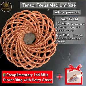 Tensor Torus Medium Size – Double Cubit 432MHz,177MHz & Custom Frequency, Meditation Tool, Energy Alignment, High Frequency Field Generator