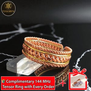 Sacred 1/2 Cubit Plain Jane Tensor Ring – 1 Cubit New Dimension Ring, Adjustable Pure Copper Energy Bracelet, Frequency Alignment Tool