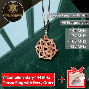 Copper Pentagram Pendant, Torus Pendant, Tensor Rings, Tensor Generator, Lost Cubit, Gift For Yoga Teacher, Meditation Tool, Sacred Cubit